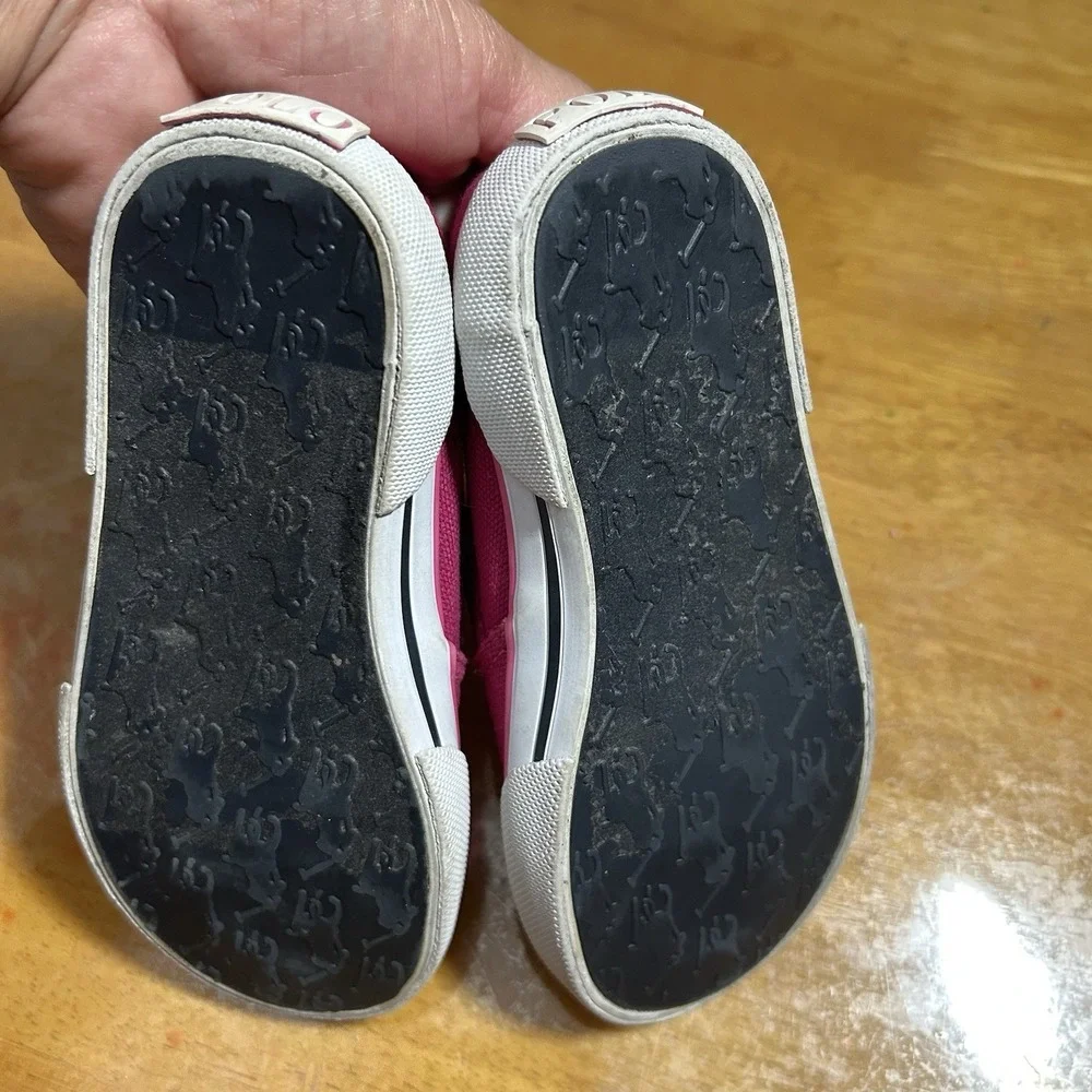Ralph Lauren Girls Pink Canvas Slip-On Sneakers (Size US 7.5 Toddler)